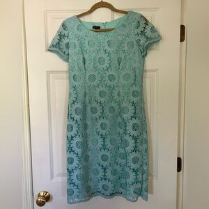 Talbots Aqua Lace Dress